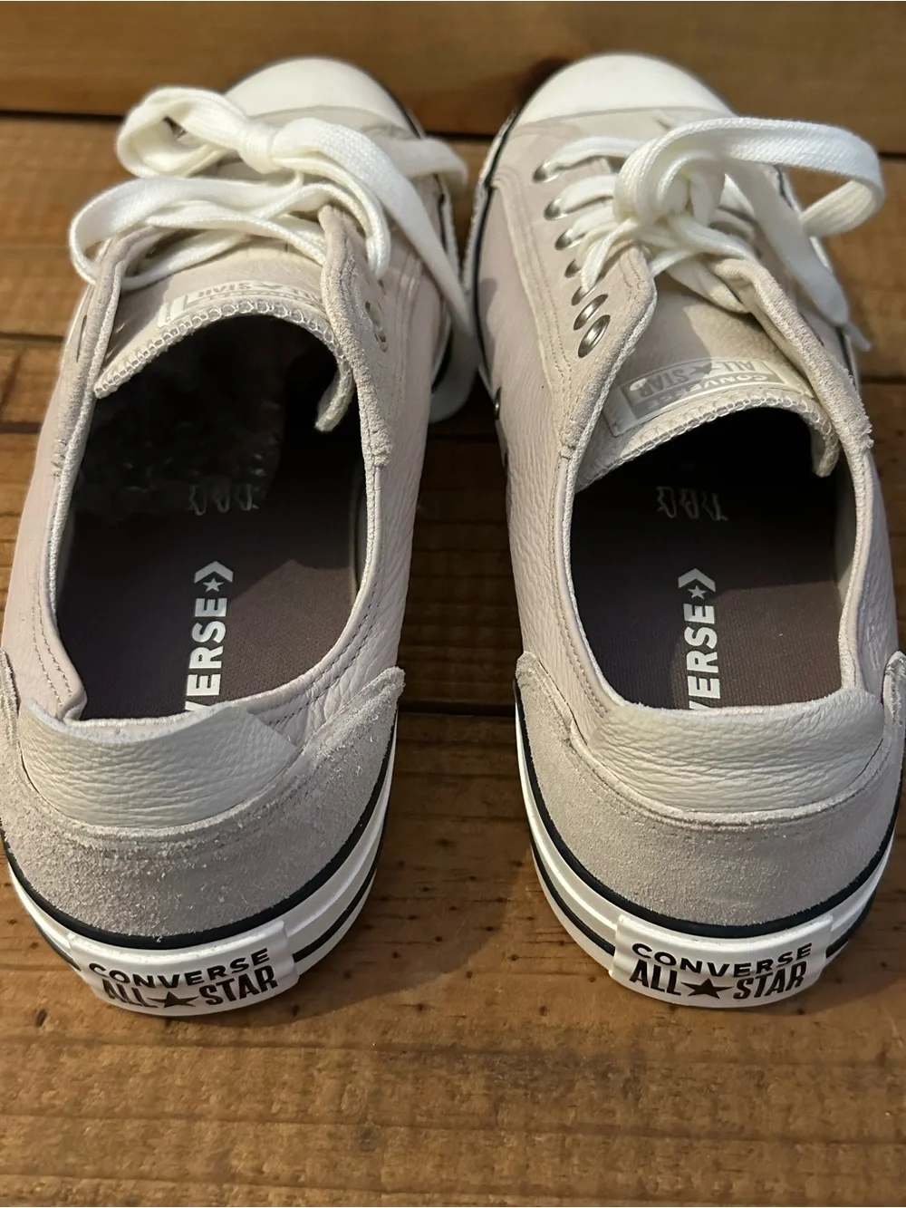 Converse Adults Low Top Sneakers in Light Taupe and White